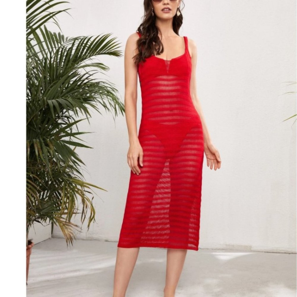 New Smooth pareos ,Cover Ups, Red, Maxi Dress